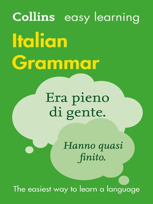Easy Learning Italian Grammar - ebook